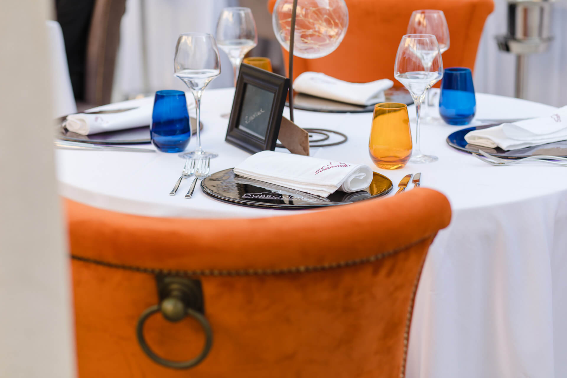 Restaurant Dubrovnik table for four pax with reserved sign on the table - Restoran Dubrovnik