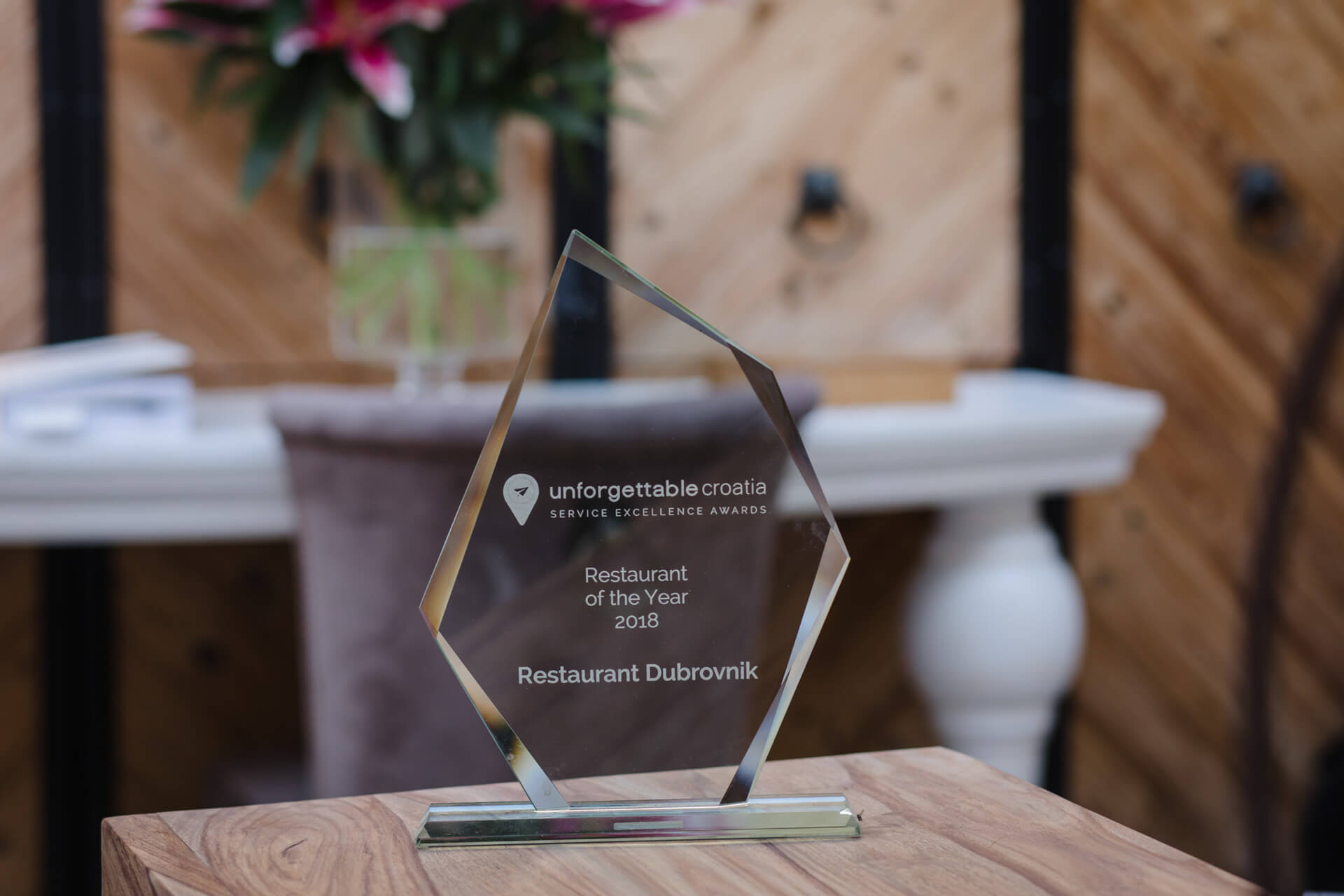 Restaurant Dubrovnik glass award for restaurant of the year 2018 - unforgettable croatia