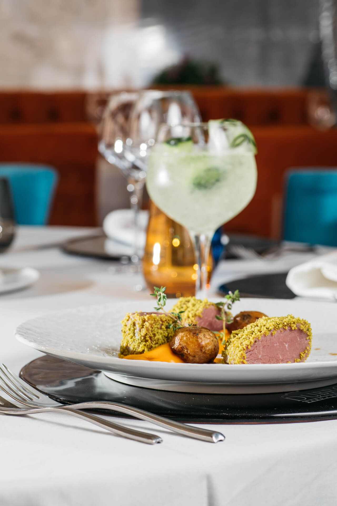 Restaurant Dubrovnik - Old Town - main dish with cocktail